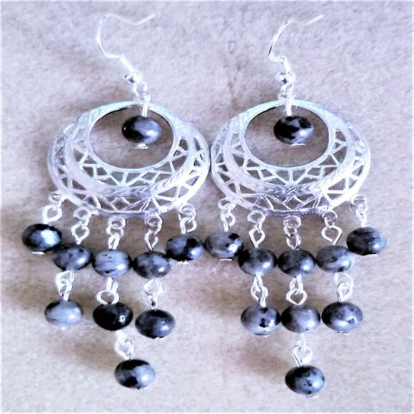 Labradorite Earrings - Picture 2 of 2